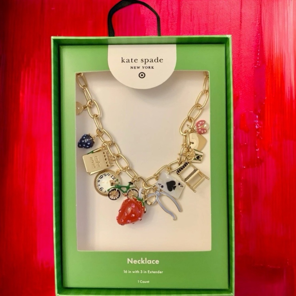 KATE SPADE X Target Gold Chain Charm Necklace Reinventing Nostalgia - Picture 10 of 16